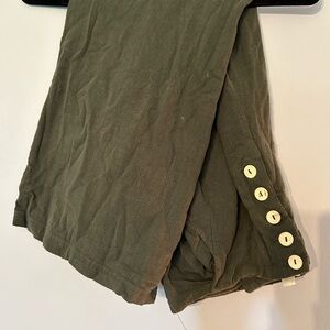 Wide Leg Green Cropped Pants